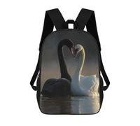 Black And White Swans in Love Mochila Escolar, De Viaje, Universitaria, Para El Campus, Para Actividades Al Aire Libre Y Deportes 17inch