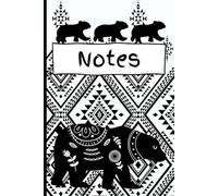 Black and White Tribal Bear with Cubs Notebook