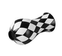Black and White Vase, Checkered Vase, Resin Flower Vased, Modern Minimalist Style, Decorative Centerpiece Design, 3.35x3.35x7.09in, for Kitchen, Living Room, Bathroom Display