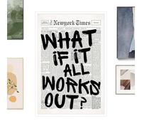 Black and White Walls Posters, Retro Canvas Art Print, 10x8in Newspaper Style Quote Poster with Minimalists Positive Affirmation Design, Vintage Aesthetic Decor, Inspirational Wall Art for Room Use