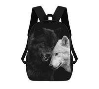 Black And White Wolves Love Mochila Impermeable Para Ordenador Portátil Para Acampada, Aventuras Al Aire Libre Y Viajes Diarios 17inch
