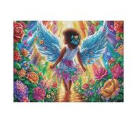 Black Angel Wings Puzzle 500 Piezas Juguete Educativo Intelectual Tiempo Feliz Rompecabezas Impossible para Adultos Aliviar Estrés Decoración Hogar DIY Creativo 500 PCS