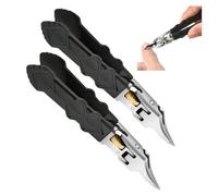 Black Anti-Slip Grip Gear Lock Nail Clipper Set - Ultra-Sharp Precision Nail Cutter Kit, Dead Skin Pusher & Nail File for Fingernails Toenails, Stainless Steel Manicure Set (2 Negro)