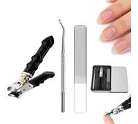 Black Anti-Slip Grip Gear Lock Nail Clipper Set with Ultra-Sharp Tips for Precise Access to Nail Grooves,Wide Jaw Opening Slanted Toenail Clipper,Professional-Grade Manicure Tool Men (B)