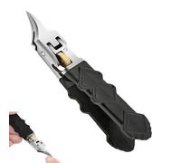 Black Anti-Slip Grip Gear Lock Nail Clipper Set with Ultra-Sharp Tips for Precise Access to Nail Grooves Toenail Clippers for Thick Toenails for Men Seniors Curved Sharp Blades (Nail Clipper Only)