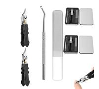 Black Anti-Slip Grip Gear Lock Nail Clipper Set with Ultra-Sharp Tips for Precise Access to Nail Grooves,Wide Jaw Opening Slanted Toenail Clipper,Professional-Grade Manicure Tool Men (A*2PCS)