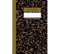 Black & Antique Bronze Marble Hardcover Notebook - Grid, 192 Pages, 5.5" x 8.5", Premium Matte Finish: Perfect for math, science, engineering, design projects, journaling, and daily productivity