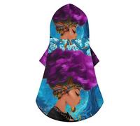 Black Art African Afro Girl Pet Sudadera con Capucha, Adecuada para Perros pequeños y Gatos, Abrigo de Invierno para Mascotas