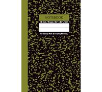 Black & Autumn Green Marble School Notebook - Grid, 96 Pages, 5.5" x 8.5", Soft Matte Cover: For schoolwork, math, science, creative projects, and daily planning