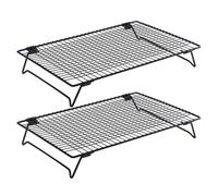 Black Baking Rack - Cooling Tray Set, Thick Wire Construction | 2-Piece Nonstick Cake Rack for cokies, Biscuits, Roasts, Oven Use, Kitchen Prep Tools, Home Baking esentials, Pastry Cooling Grid