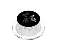 Black Balloon Dog Checkerboard Modern Pop Art Poodle PopSockets PopGrip para MagSafe