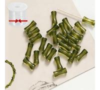 Black Bamboo Beads, 2026 New Black Transparent 12mm Bamboo Joint Plastic Craft Beads, Natural Blacks Agate Stone Bamboos Shape Gem Bead for Jewelry Making DIY Bracelet Necklace (E,100pcs)