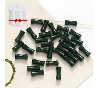 Black Bamboo Beads, 2026 New Black Transparent 12mm Bamboo Joint Plastic Craft Beads, Natural Blacks Agate Stone Bamboos Shape Gem Bead for Jewelry Making DIY Bracelet Necklace (D,150pc)