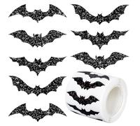 Black Bats Stickers - Pegatinas de PVC 5 x 5 x 3 cm, pegatinas negras para ventanas, Błack Bats Bat Stickers | Błack Bats Self Decals for Halloween, Waterproof Envelope Sealing Decals Party Favors