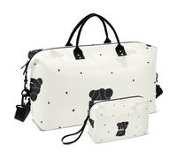 Black Bear and Bow - Bolsa de viaje para la noche y equipaje, bolsa de gimnasio con bolsa de aseo para viajes, gran capacidad