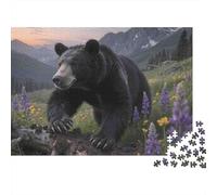 Black Bear in Mountain Puzzle 1000 Piezas para Jóvenes +14 Juego De Lógica Regalo De Cumplea?os Más Vendido Relax En Casa Cartón Resistente 70x50cm/1000pcs