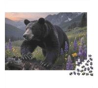 Black Bear in Mountain Set Rompecabezas 1000 Piezas Cartón Premium para Adultos, Desafío Educativo, Regalo Divertido, Gran Idea para Fiestas De Cumpleaños 52x38cm/1000pcs