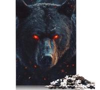 Black Bear with Red Eyes Puzzle Imposible,desafío for Adults Entretenimiento Creativo 1000 Piezas Obra De Arte De Juego De para Adultos Y Niños A Partir De 12 Años 1000pcs (38x26cm)
