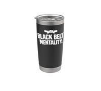 Black Belt Mentality Lucha contra el suelo No-Gi Dojo Vaso térmico de acero inoxidable de doble pared