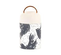 Black Bird Silhouette - Lonchera aislada al vacío de acero inoxidable con cuchara para pepinillos infantiles, 17 onzas