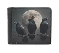 Black Birds Crows on Tree - Cartera plegable para hombre, diseño de cuervos en el árbol