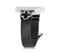 (Black Black Shell, Multicolor) For Huami Amazfit GTR 42mm Milanese Band Stainless Steel Watch Strap Clover Decor, Size: S - Rose Go