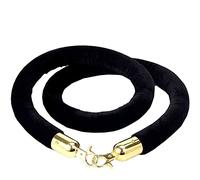 Black/Blue/Green/Red Barrier Rope for Shopping Mall/Hotel/Company,Velvet Crowd Control Rope with Chrome Plated Hooks, 2/3/4/5/6/7/8/9/10 Feet Long(Black,9ft/274cm)
