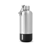 Black+Blum Explorer - Botella aislada de acero inoxidable a prueba de fugas con asa de transporte, botella de bebidas sin BPA para bebidas calientes o frías, senderismo y gimnasio, color negro, grande