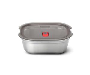 BLACK + BLUM Fiambrera multifunción, de acero inoxidable, 900 ml, apta para horno, microondas, congelador y lavavajillas, sellado al vacío y válvula de vapor en la tapa, fiambrera a prueba de fugas
