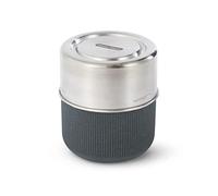 BLACK + BLUM GR-LB-S015 Cuenco de vidrio | Fiambrera a prueba de fugas para preparación de comidas, contenedor de alimentos, acero inoxidable, polipropileno con fibra de madera y silicona, 450 ml,