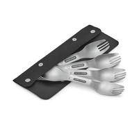 Black+Blum - Juego de 4 tenedores de acero inoxidable con funda de transporte fácil de limpiar