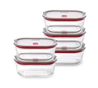 BLACK+BLUM - Juego de 5 recipientes herméticos (cristal, 900 ml, vidrio de borosilicato, apilable)