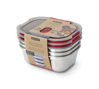 BLACK + BLUM - Juego de lonchera de acero inoxidable para microondas, sin plástico, con tapa hermética, con cerradura, apta para microondas, lavavajillas y horno, juego de caja pequeña (3 x 20 onzas)
