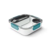 BLACK + BLUM - Lonchera sin BPA con compartimentos, estilo bento, a prueba de fugas y apta para microondas, con tenedor de acero inoxidable, océano, 1000 ml