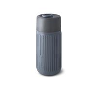BLACK + BLUM - Taza de viaje de vidrio a prueba de fugas y sabor neutro, funda de silicona y tapa con cerradura, apta para lavavajillas, pizarra, 340 ml