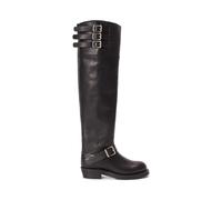Black Bota motera alta de piel bruñida EU 38.5