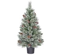 Black Box Trees Gerlos Árbol de Navidad Artificial Estrecho en Maceta con iluminación LED Blanca cálida, 120 x 51 cm de diámetro, Color Verde Helado