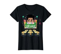 Black Boy Magic Back To School Hello Melanin - Niños pequeños Camiseta gráfica económica, Mujer, Negro, M