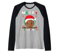 Black Boys Melanin Christmas Ugly Xmas Sweater Boy Pijama Camiseta Manga Raglan