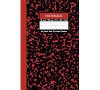 Black & Brick Red Marble Hardcover Notebook - Grid, 192 Pages, 5.5" x 8.5", Premium Matte Finish: Perfect for math, science, engineering, design projects, journaling, and daily productivity