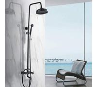 Black Bronze Bathroom Shower Faucet Bath Shower Set Mixer Tap 8" Rainfall Head Bath Shower Set Bathtub Faucet Wall Mounted,