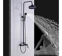 Black Bronze Rainfall Bathroom Shower Mixer Faucet Wall Mount Brass Shower Set with Hand Shower Height Adjustable Taps,Shower Faucet Set