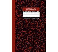 Black & Burgundy Marble Hardcover Notebook - Grid, 192 Pages, 5.5" x 8.5", Premium Matte Finish: Perfect for math, science, engineering, design projects, journaling, and daily productivity