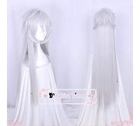 Black Butler Kuroshitsuji Under Taker Wig Undertaker 110Cm De Largo Plateado Resistente Al Calor Pelo Sintético Cosplay Peluca + Gorro De Peluca