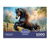 Black CaballoPuzzles Imposible,desafío for Adults Flores Silvestres Coloridas Entretenimiento Creativo 1000 Piezas Obra De Arte De Juego De para Adultos Y Niños A Partir De 12 Años 70x50cm/1000pcs