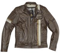 Black-Cafe London Barcelona Chaqueta de cuero de motocicleta, marrón, Talla 50