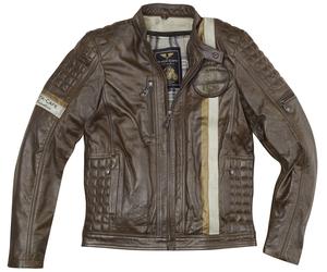 Black-Cafe London Barcelona Chaqueta de cuero de motocicleta, marrón, tamaño 50 para Hombres