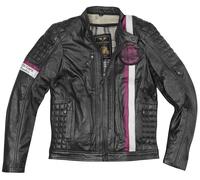 Black-Cafe London Barcelona Chaqueta de cuero de motocicleta, negro, Talla 56