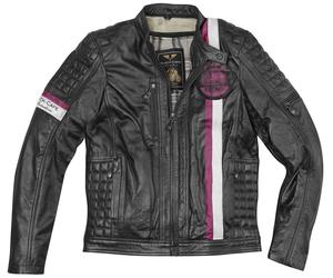 Black-Cafe London Barcelona Chaqueta de cuero de motocicleta, negro, Talla 58