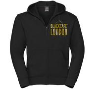 Black-Cafe London Classic Zip Hoodie, negro-oro, tamaño M para Hombres